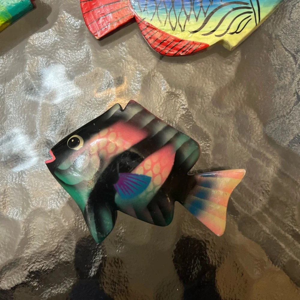Colorful Fish Decorations With Built In Hooks. 3.5 inches/4inches
